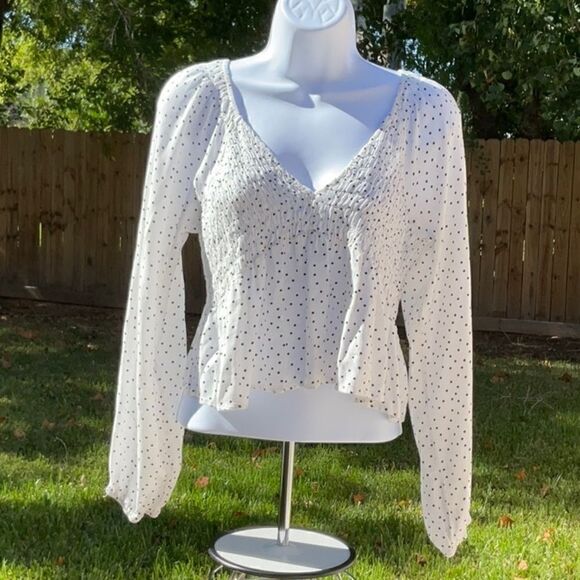 Take 50% OFF- L.A Hearts Women’s Polka-dot Squeeze Tops, Size-L - Picture 1 of 6